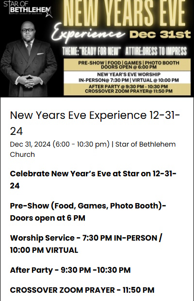 Bethlehem New Years Eve