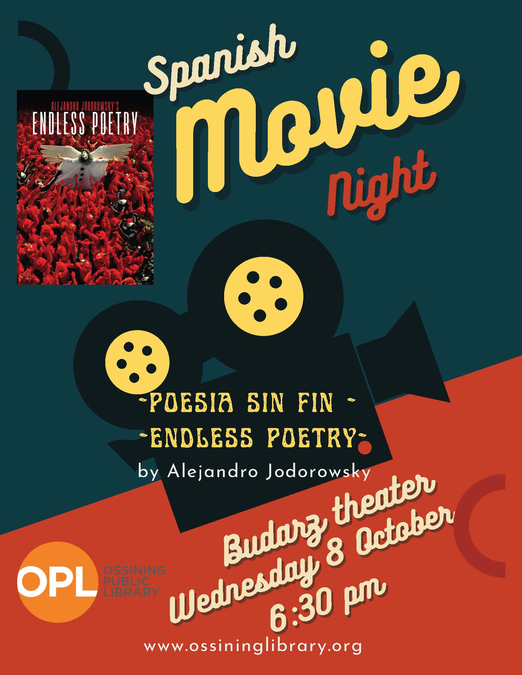 Blue and Red Retro Movie Night Flyer