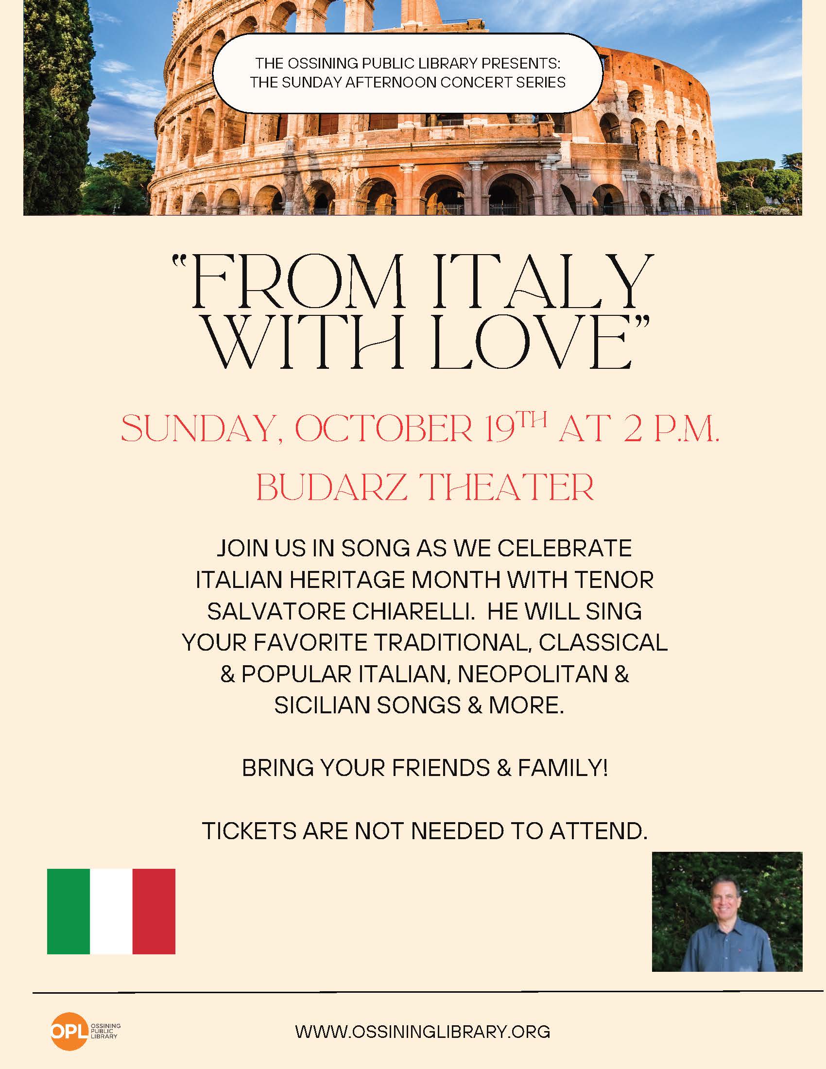 From Italy with Love Flier 2025