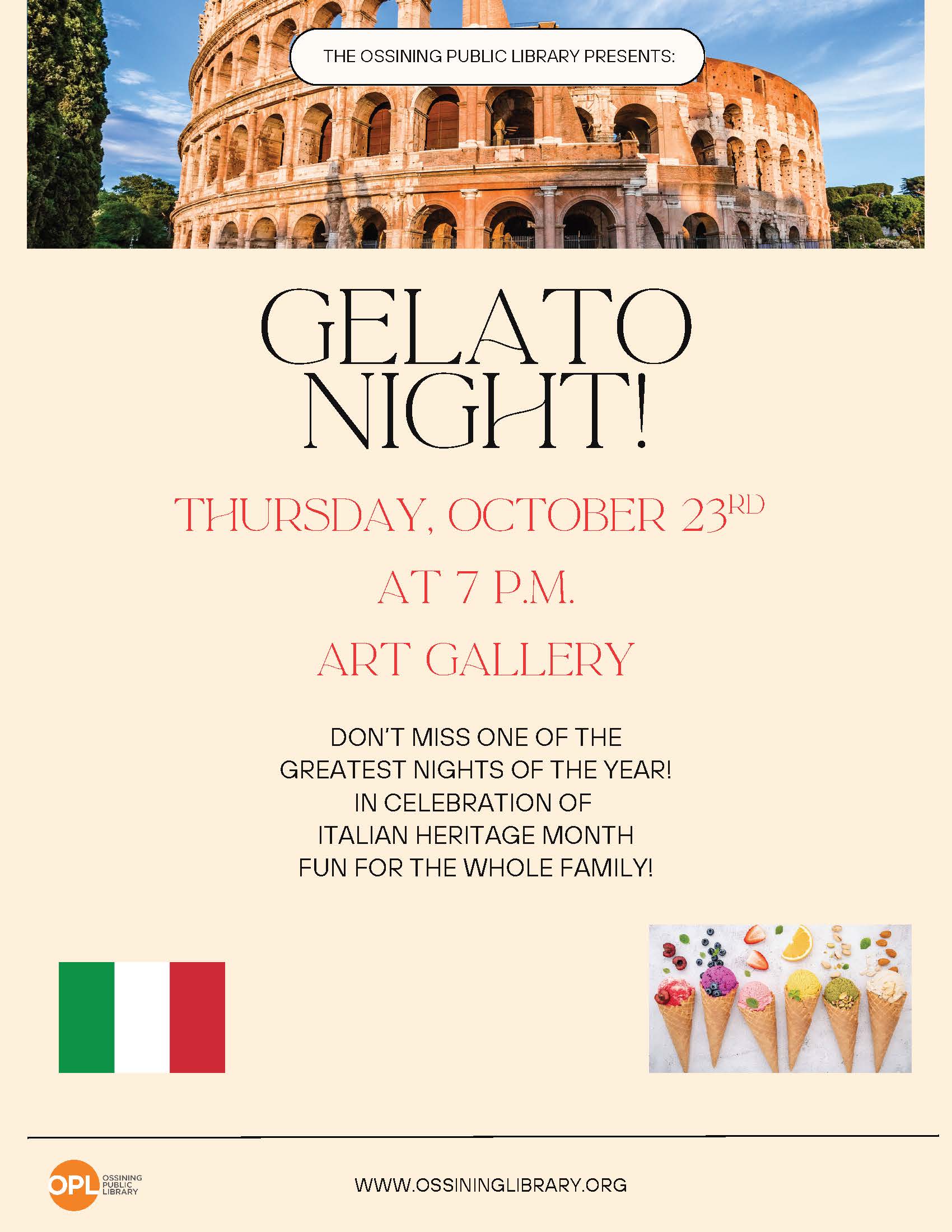 Gelato Night Flier 2025