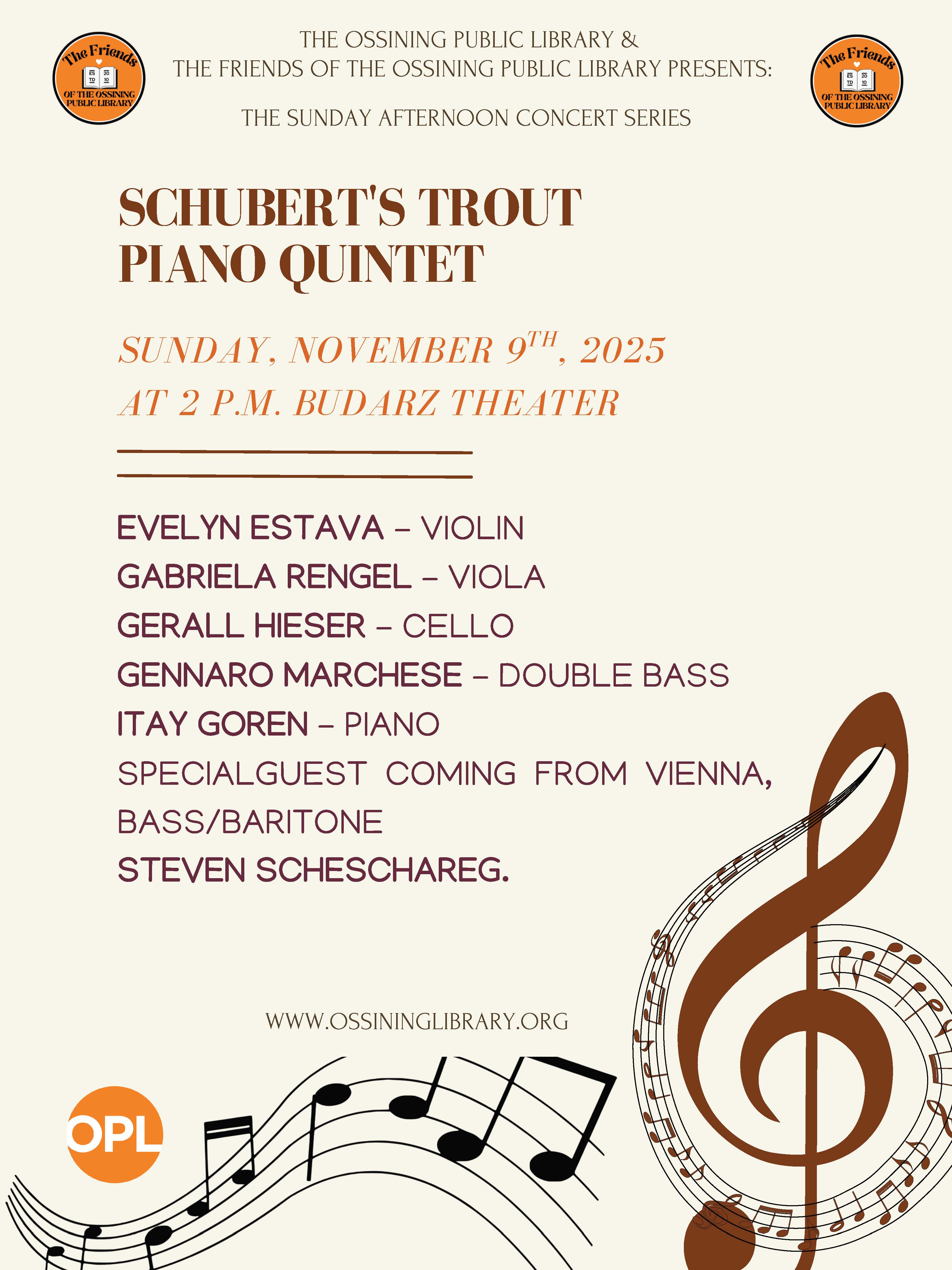 Schuberts Trout Piano Quintet Concert Flier 2025 1