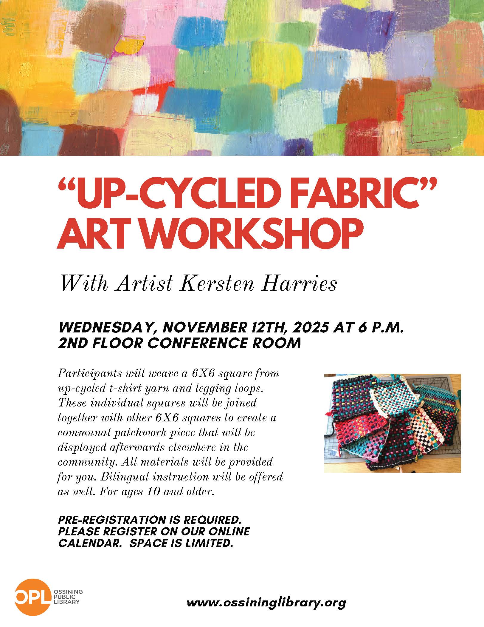 Up Cycled Fabric Art Workshop 2025