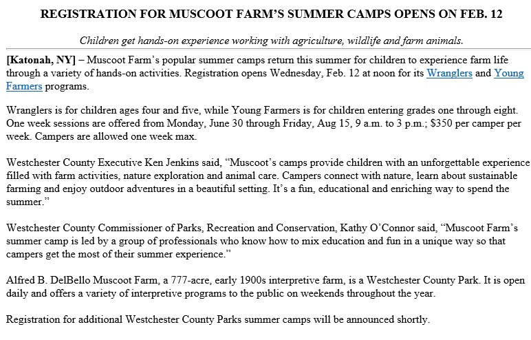 Muscoot summer camp