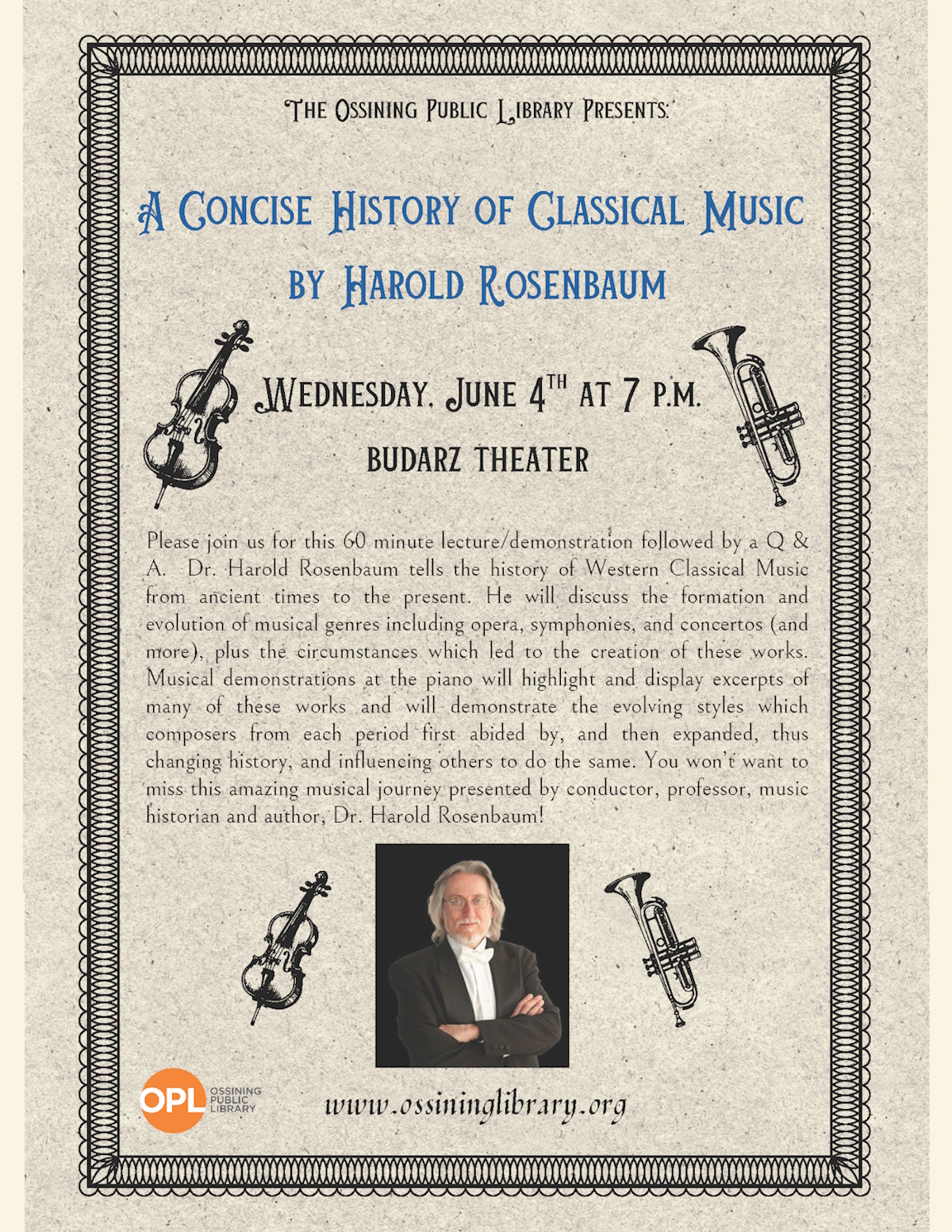 A Concise History of Classical Music Flier 2025