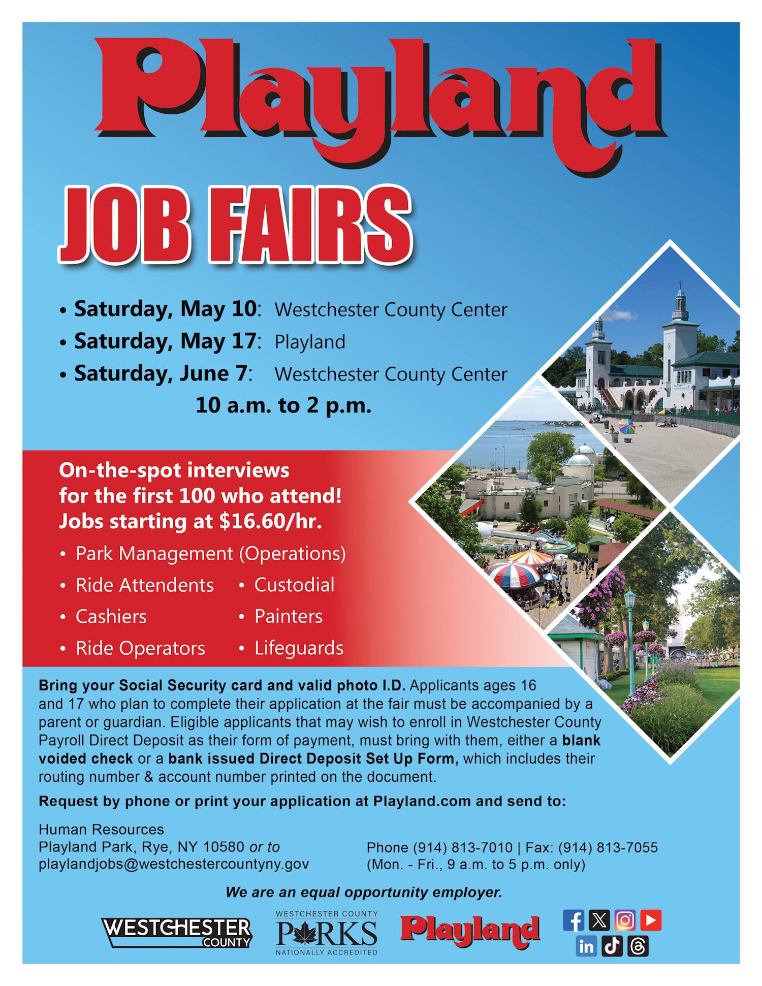 2025 Playland JobFair Poster 8.5x11 Flyers