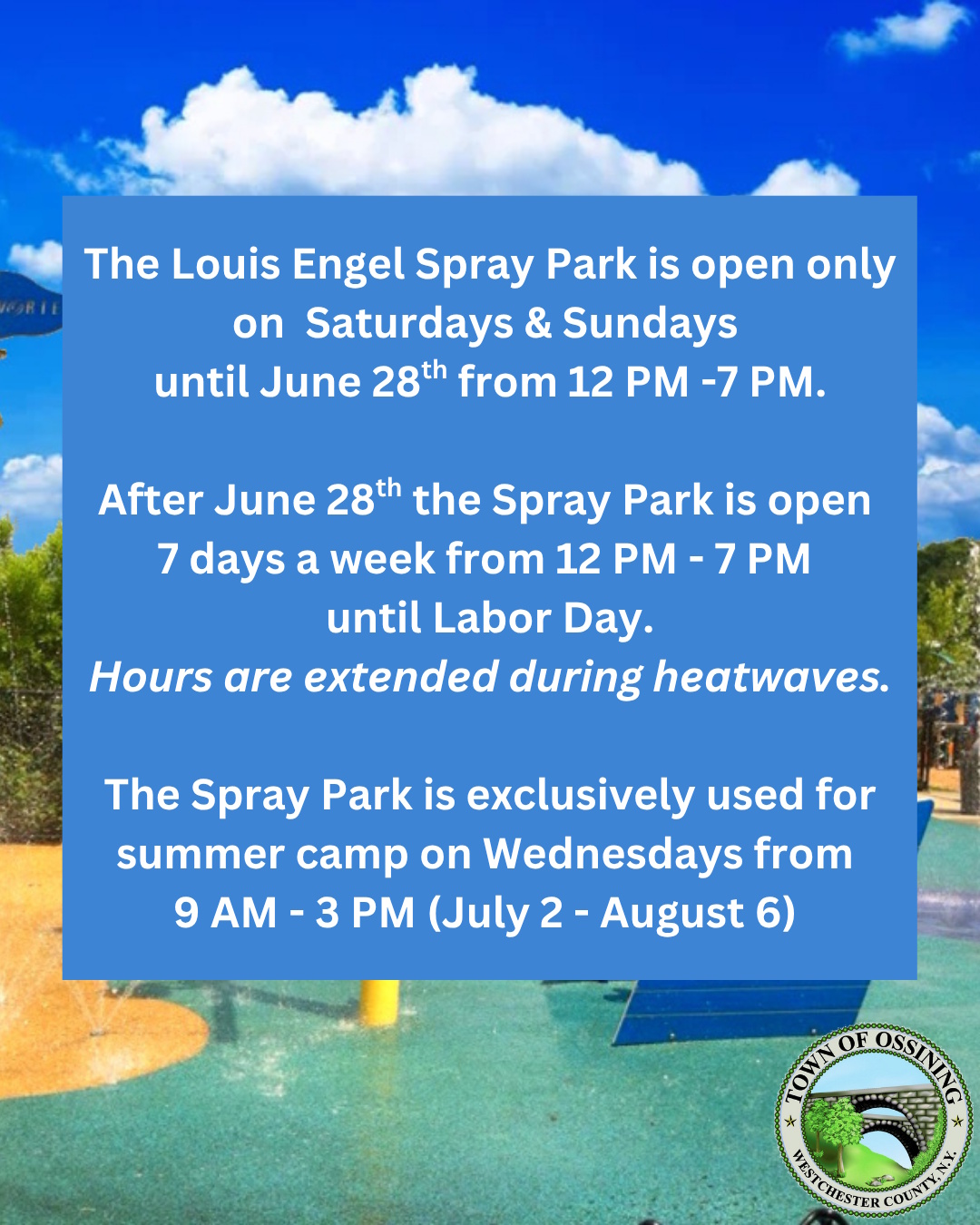 Spray Park Hours