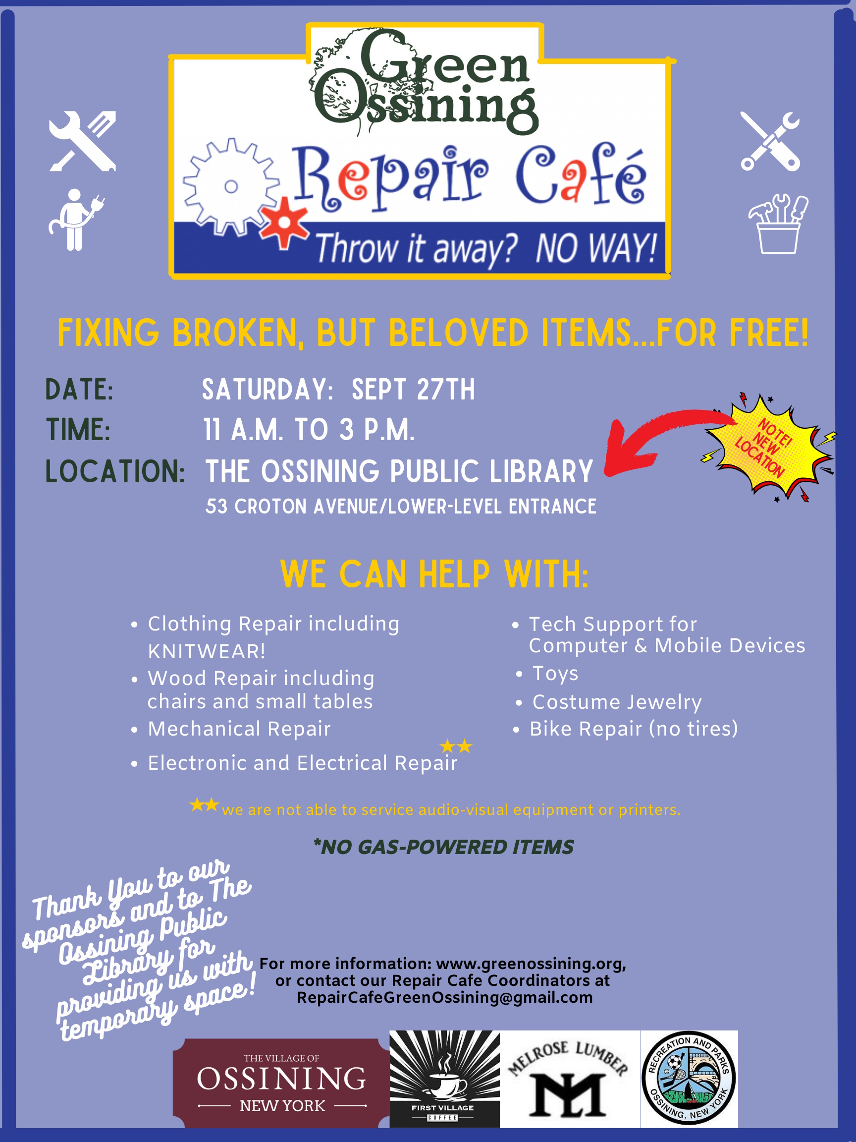 Repair Cafe in English FlyerSEP 27 2025 OPL Eng
