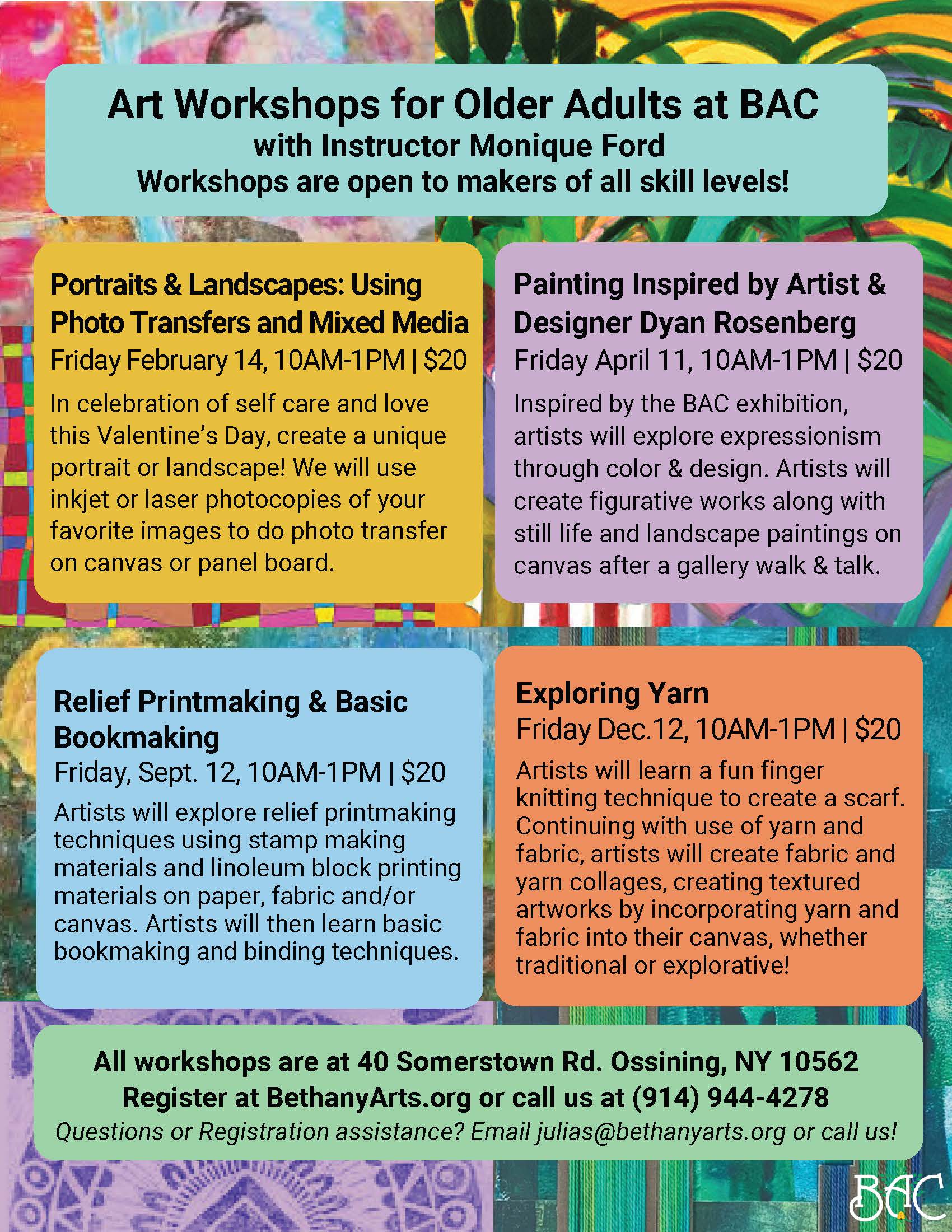 Art Workshops for Older Adults Flyer 002 Page 1