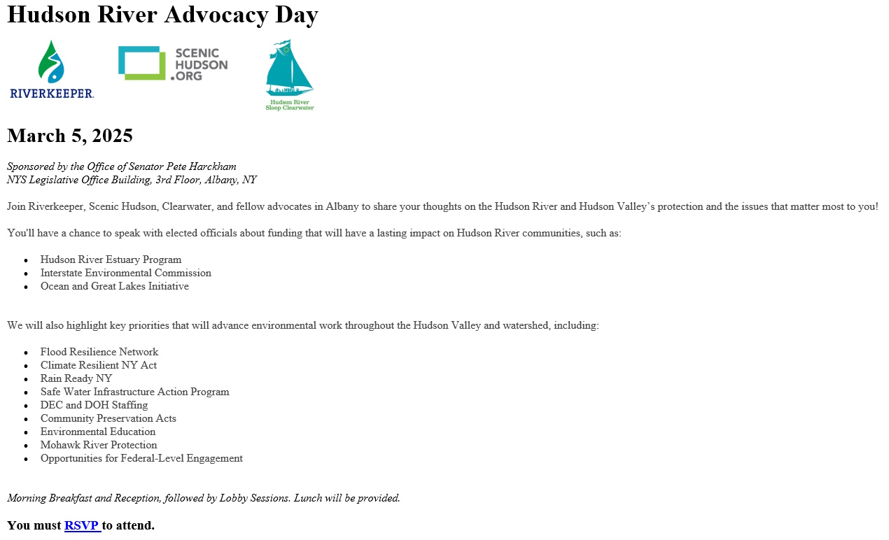 Hudson River Advocacy Day