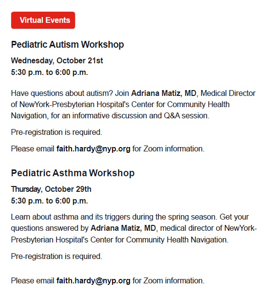 Pediatric Workshops