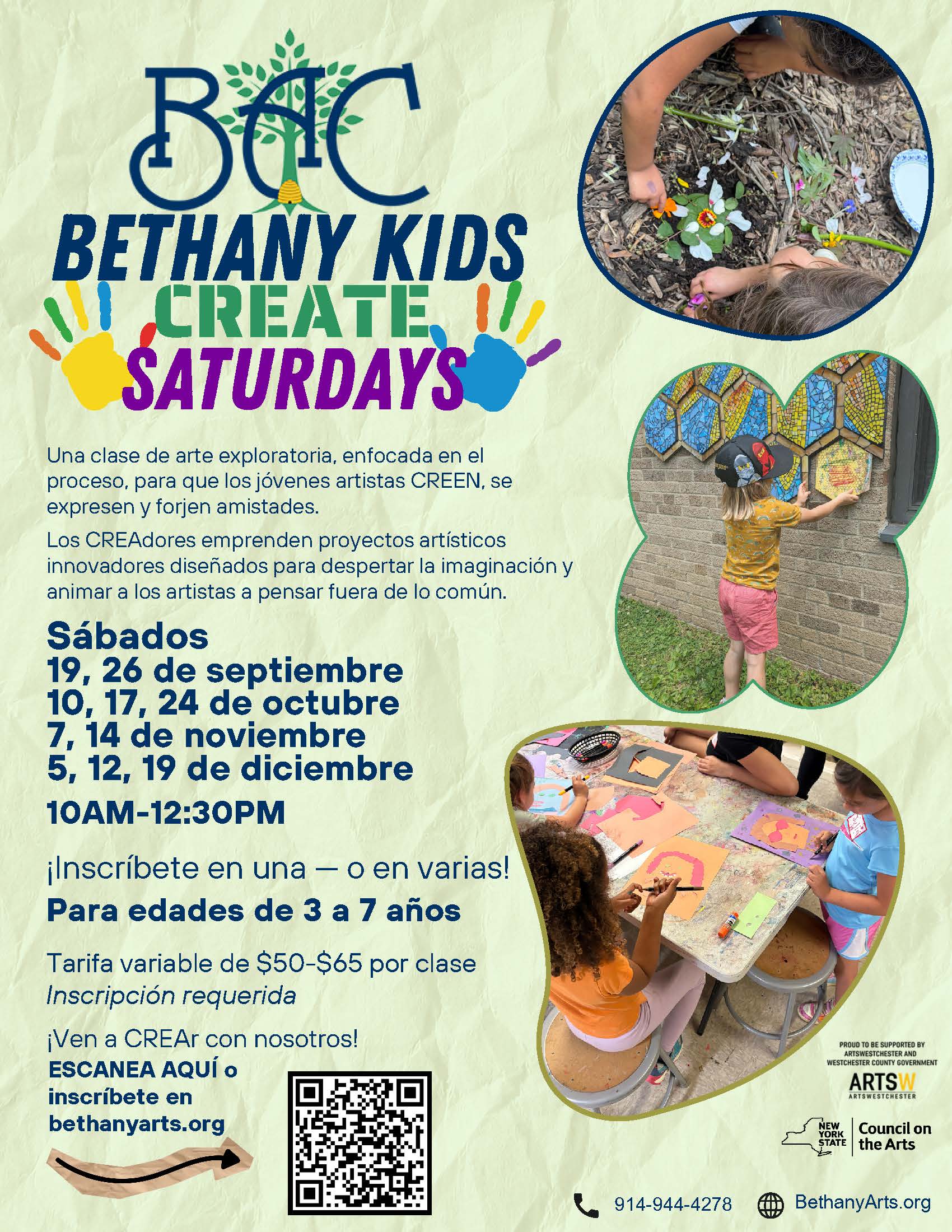 EN and SP Bethany Kids CREATE Saturdays Flyer 20262027 Page 2