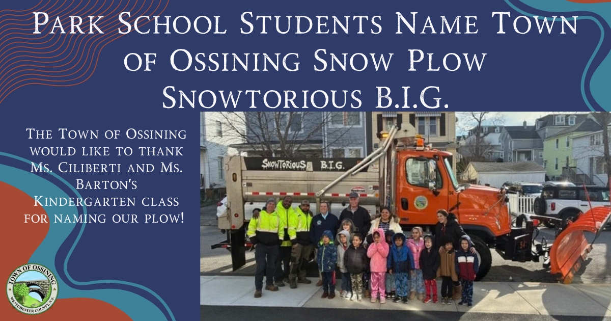 Park School Students Name Ossining Snow Plow