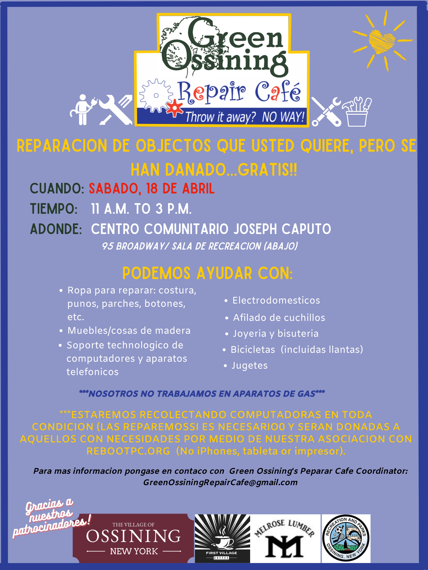 Repair Cafe in Spanish April 18 2026