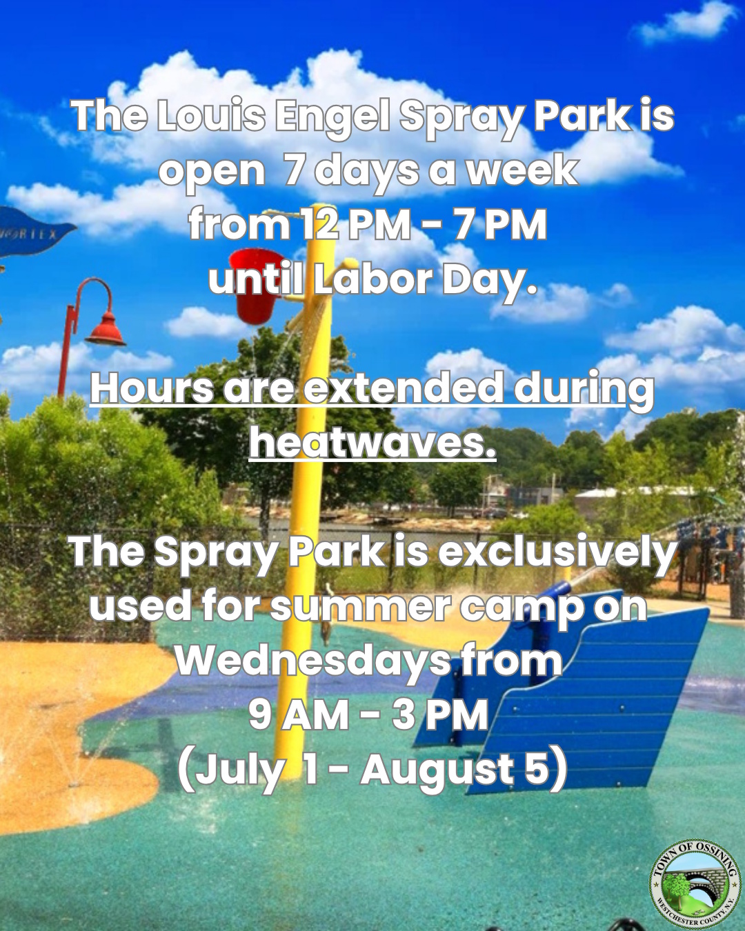 Spray Park Hours 2026