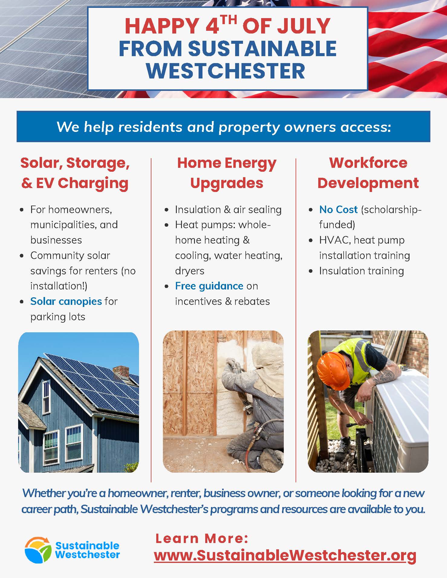Sustainable Westchester July 4th Flyer